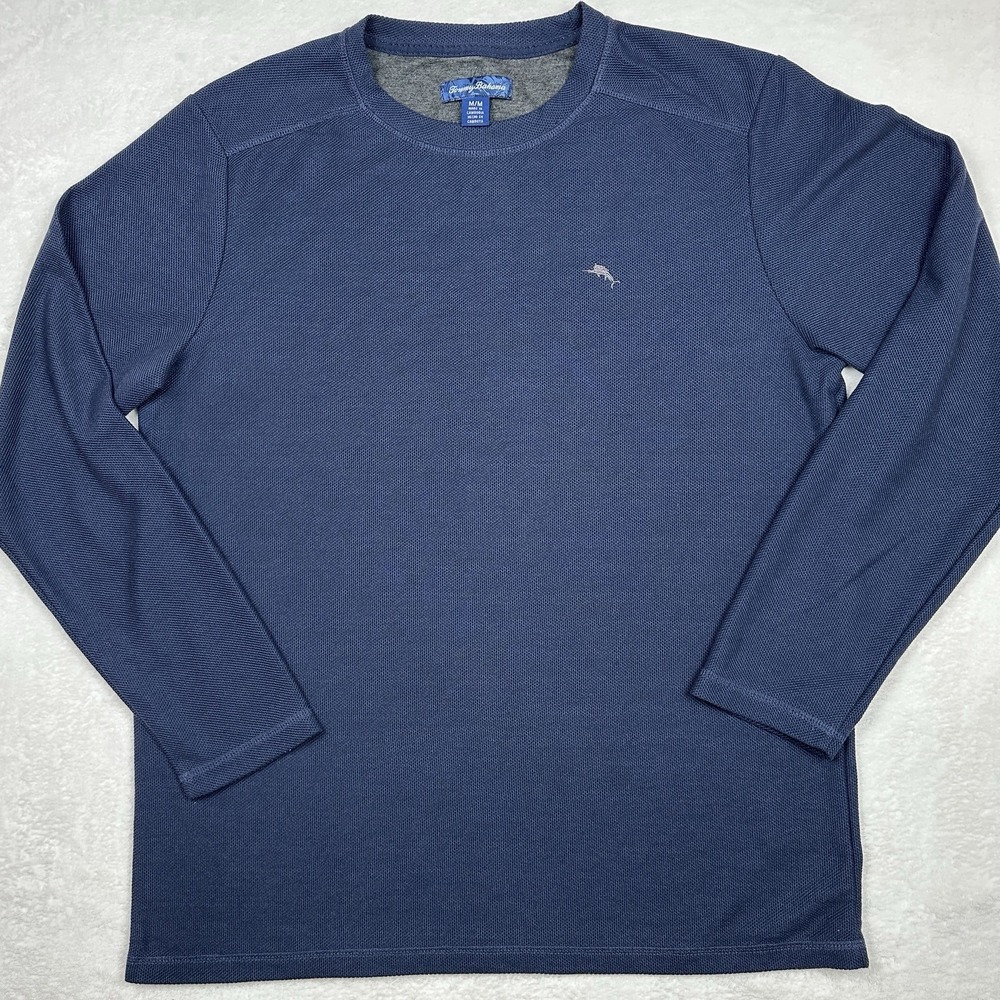 Tommy Bahama Men's Blue Long Sleeve Crew Neck Pullover Shirt
